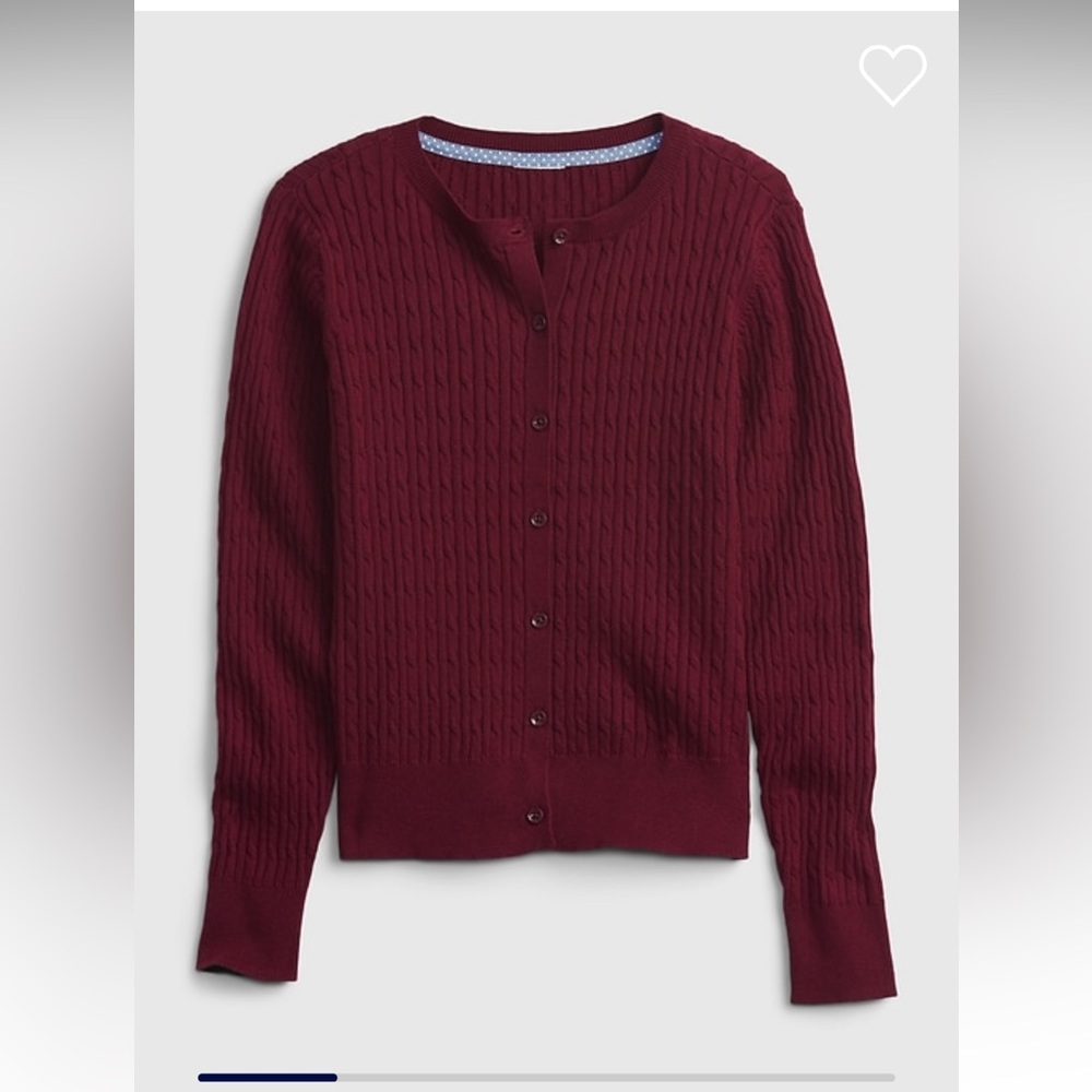Burgundy GAP button-front cardigan (kids XS, 4-5)
